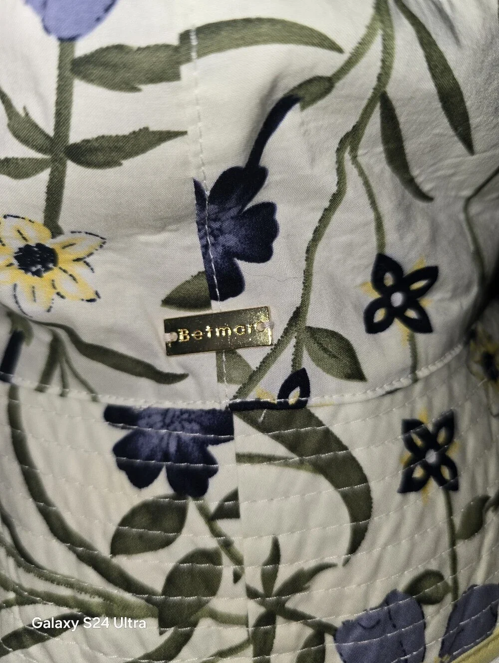 Betmar * Womens Floral Bucket Sun Hat * Navy Floral *  Summer Packable Travel